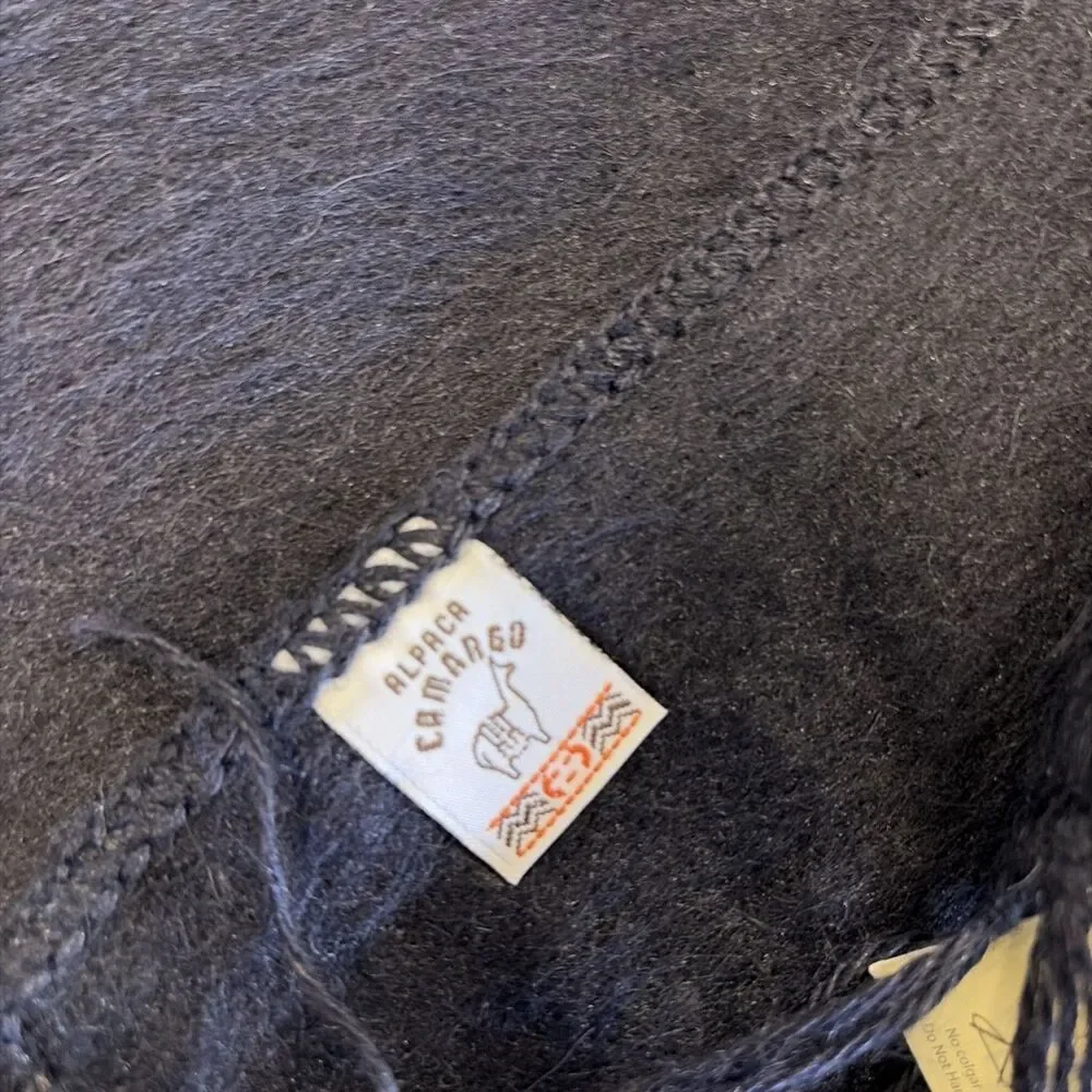 Alpaca Camargo 100% Alpaca 78” X 9”Fringe Blue Scarf Soft Made in Peru Old Money